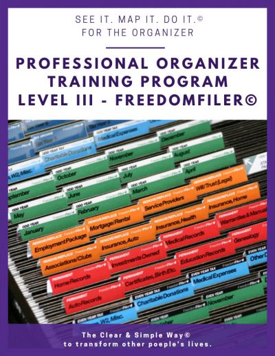 Clear & Simple, Marla Dee, Kate Fehr, Professional Organizer Training Program, Level III
